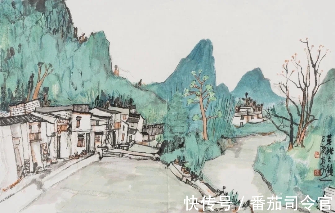 写意山水画|林容生一组写意山水画,每张都带高清局部,看清线的造型