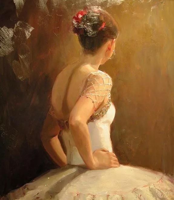 笔法!一位年轻的美女画家,用多变的笔法画出别样的美感