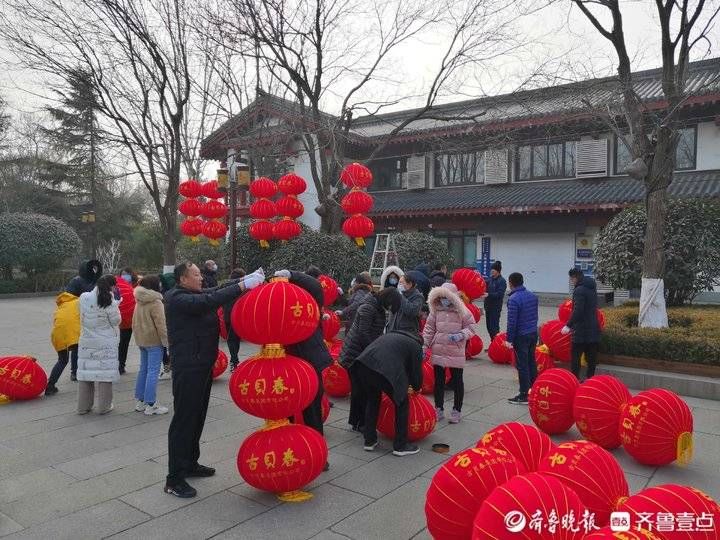 两万多盏大红灯笼高高挂！济南天下第一泉风景区喜气洋洋迎新春