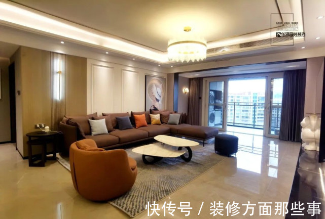 背景墙|160㎡现代轻奢设计新家,维克胡桃+皓月白搭配,为家升温不少