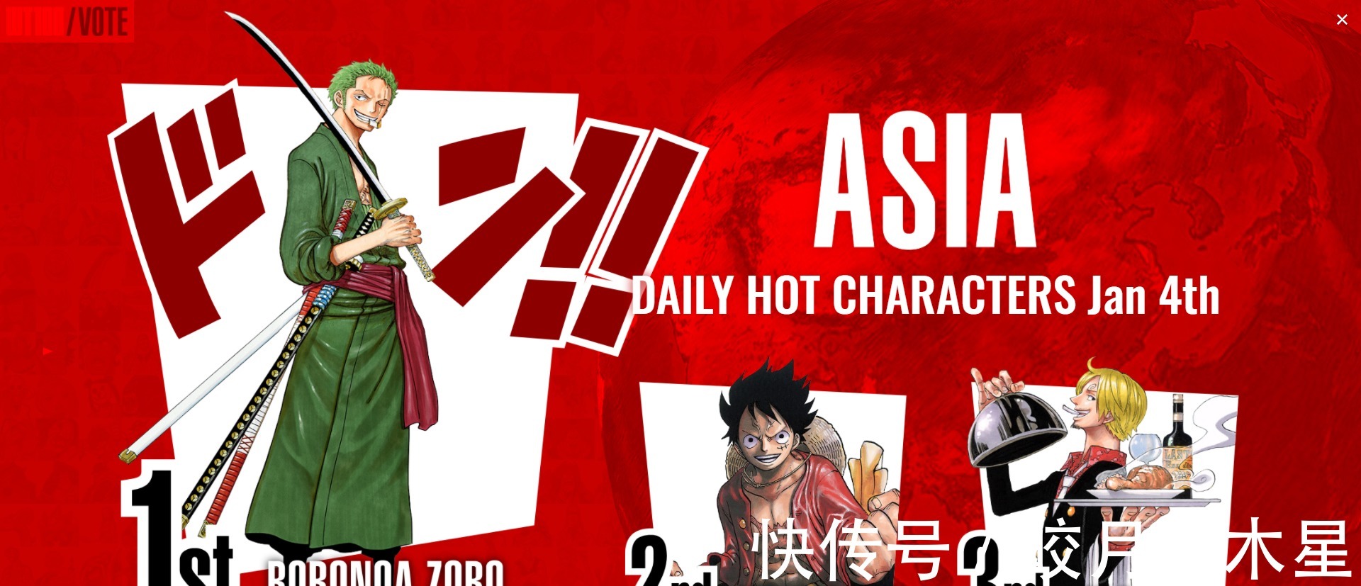投票|海贼王全球角色人气投票开始了,前100名排行,路飞会夺冠吗