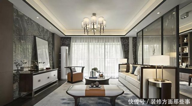 新中式|143平新中式四居室，大面积落地窗，自然风光尽收眼底