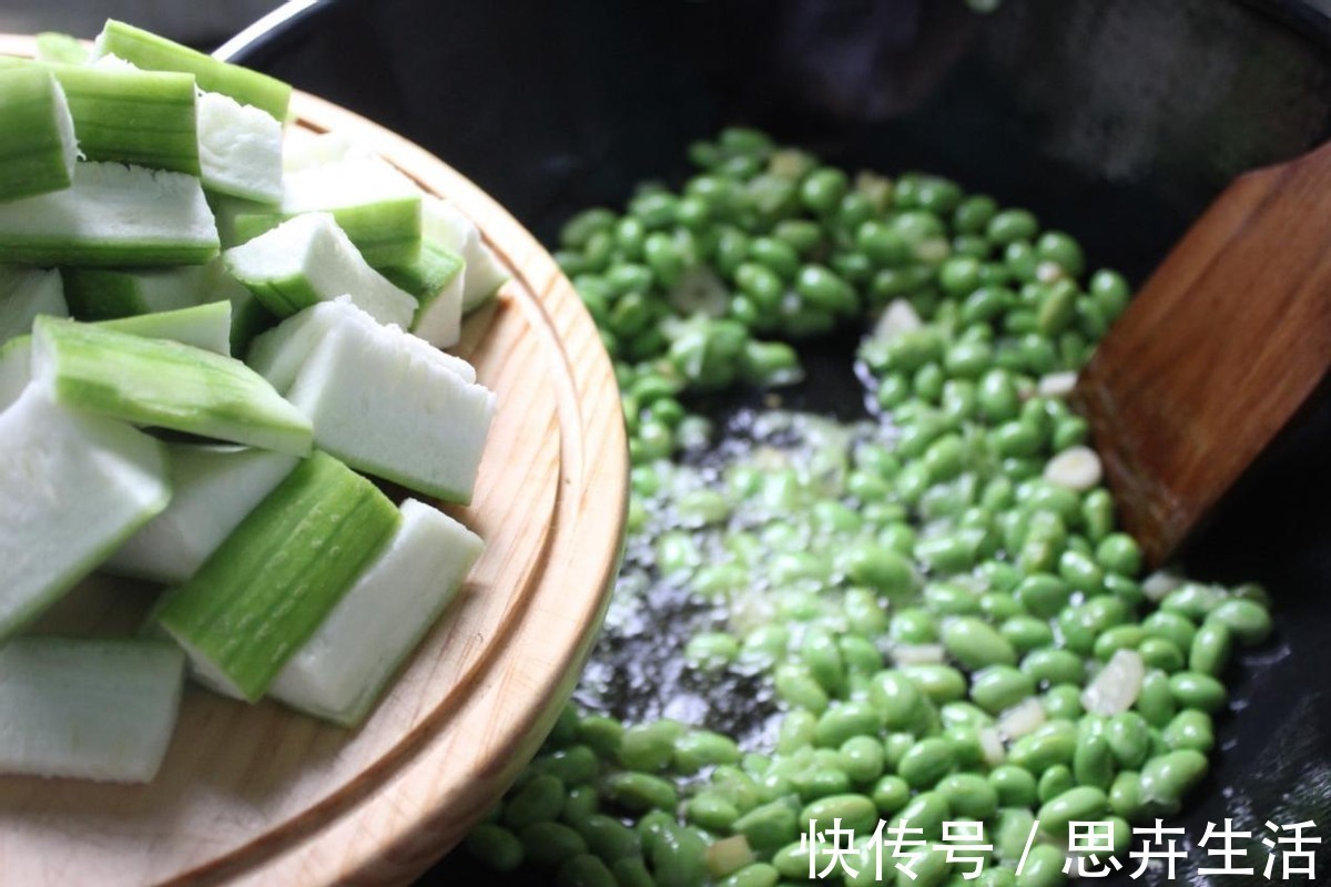 配菜|1根丝瓜,半斤毛豆,教你做这道夏日清凉小菜
