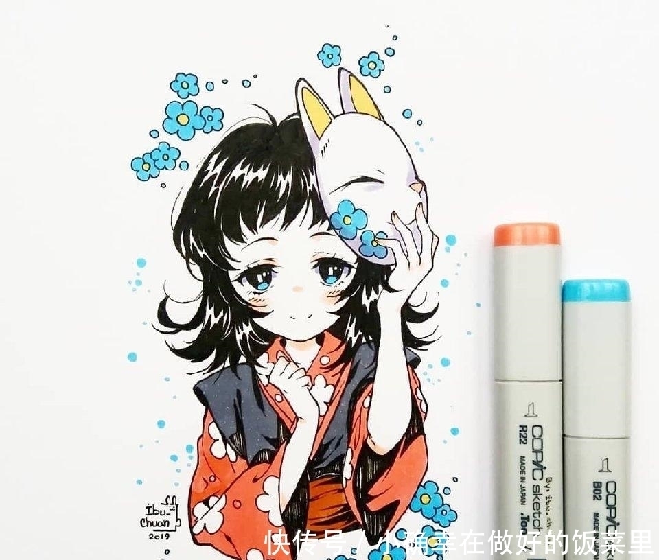 画师|马克笔绘制动漫角色，效果堪比电脑绘制，颜色清晰清淡