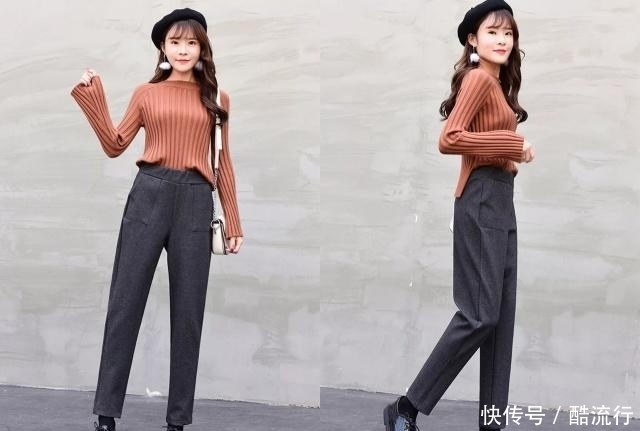 别再穿阔腿裤了,现在流行的是“窄腿裤”,百搭又显瘦,还暖和!