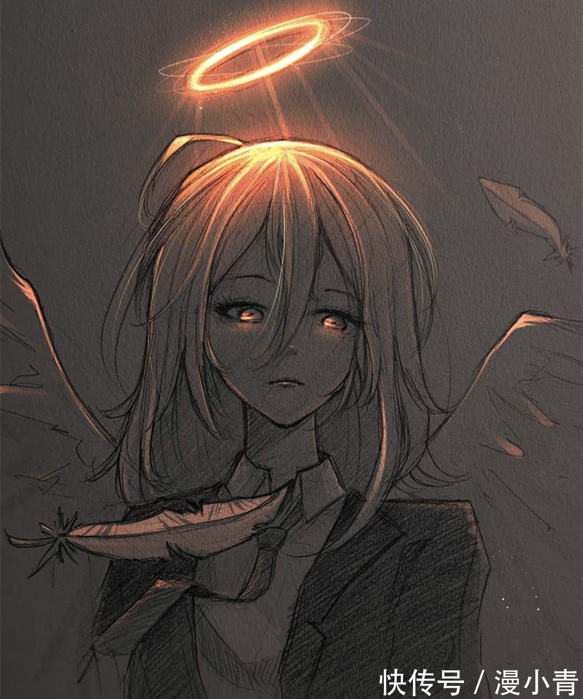 创作@光与暗的融合,以铅笔画为底色再辅以色彩,画出了画龙点睛的效果