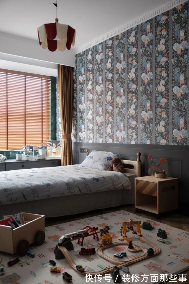 复古风|121平新房,复古风的设计,绿色的点缀,装饰出高雅格调