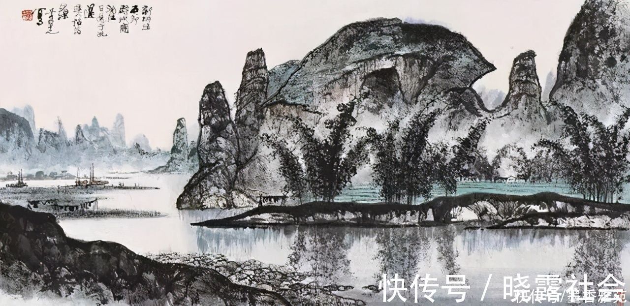 山水画$当代国画大师黄纯尧精品山水画作品欣赏