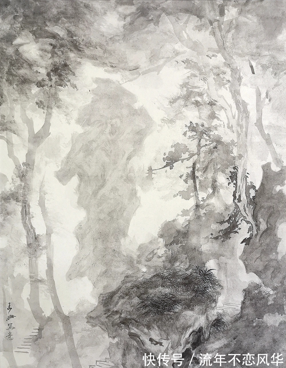 西安美院#西安美院|王珊的水墨山水画有静气!