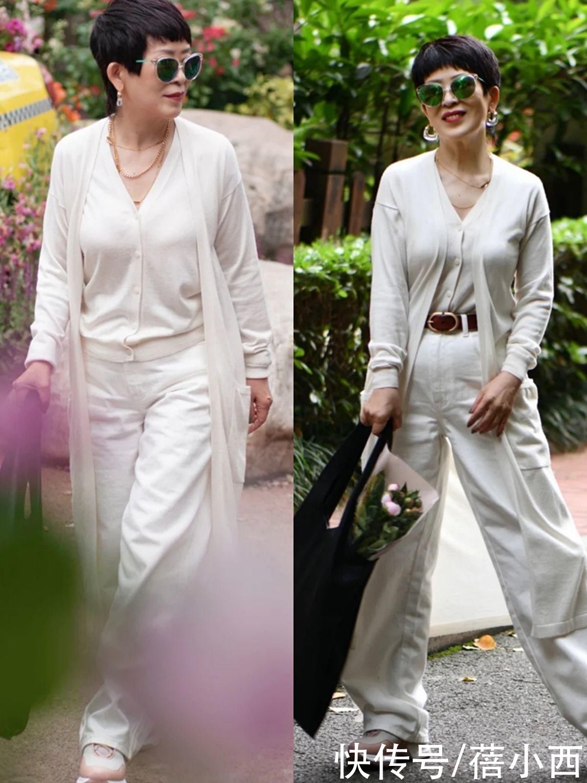 阔腿裤|50、60岁的女人，会穿+有气质比长相重要，这么搭得体时髦显气质