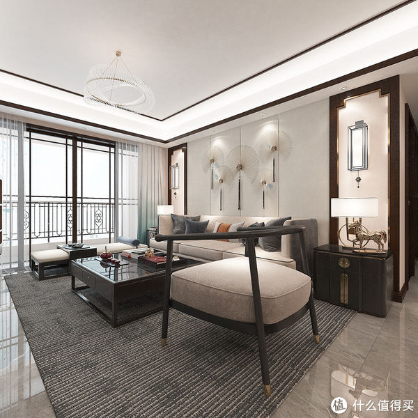 装修|129㎡新中式风格装修，宽敞舒适的三房结构，全屋简洁有韵味，羡慕