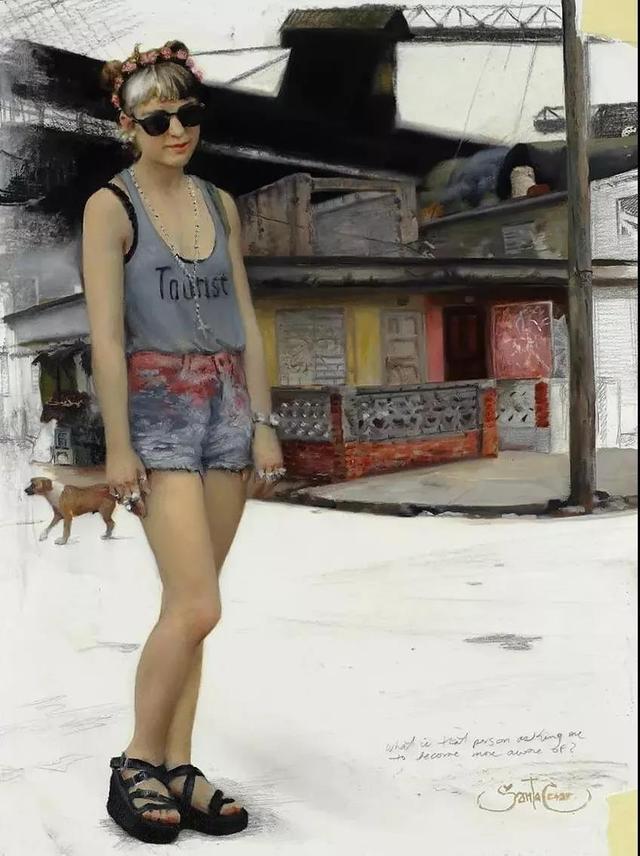 Cesar!古巴裔美国画家Cesar Santos人物肖像的作品