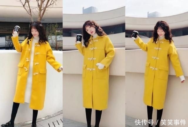 显白|今年流行的黄色大衣,不挑肤色,搭配对了又美又显白!