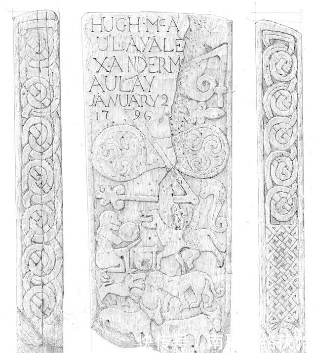 皮克特族|苏格兰发现“碑中碑”,18世纪的墓碑,还隐藏着8世纪的墓碑