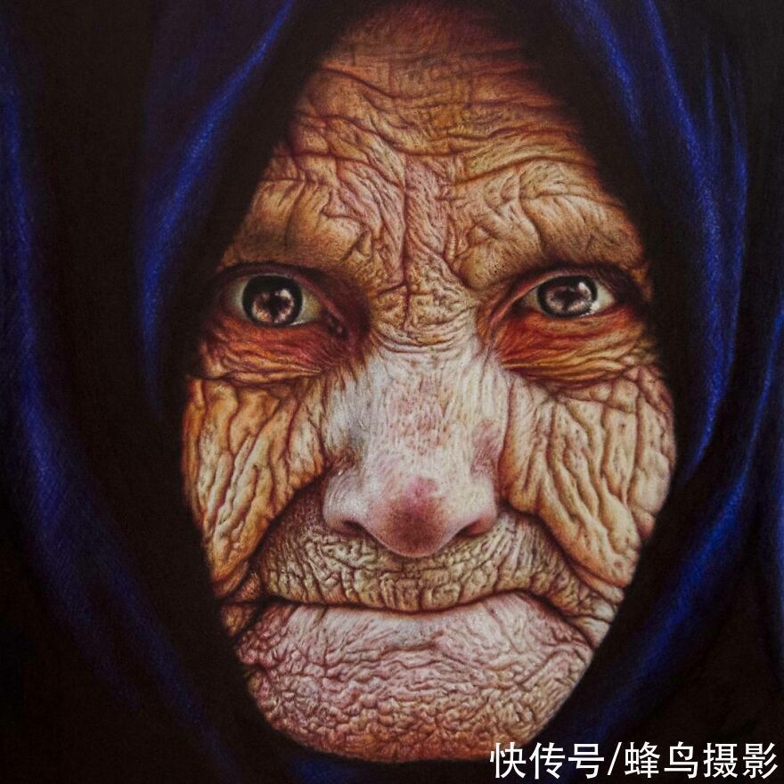 圆珠笔画！有这水平还要相机干嘛？30张圆珠笔画，图1画了一个月细到毛孔