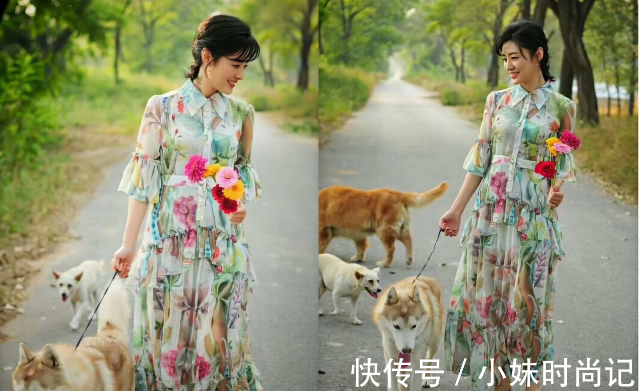 高跟鞋|周涛穿高跟鞋在公园遛狗，遛出了新高度，遛狗也穿这么正式？