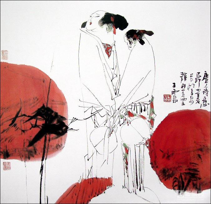 绘画作品@王西京的人物绘画作品,太有个性了!