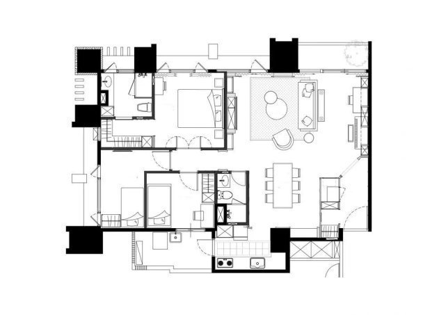 卫生间|看腻了日式北欧,来看看她家113㎡脏橘+墨绿的东南亚风吧