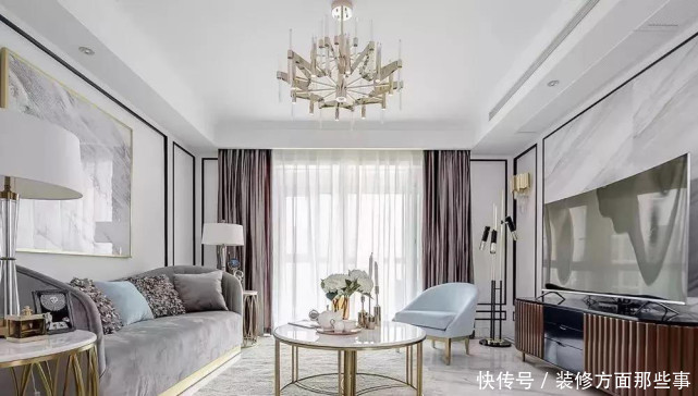 视觉效果|124平有现代轻奢感三居室，金属元素的运用分分钟提升颜值