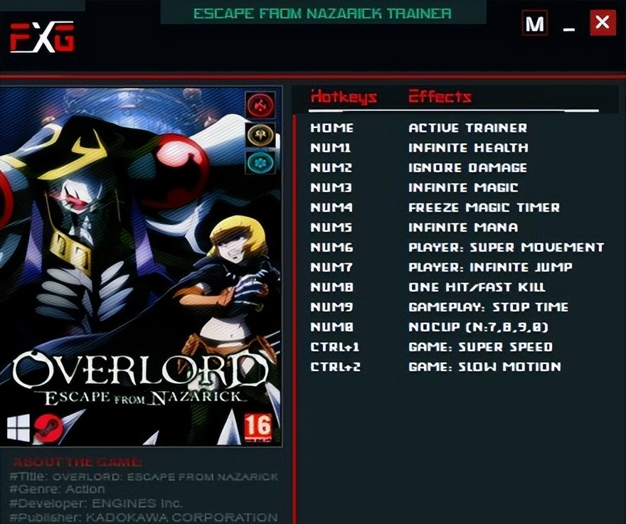 不死者之王逃离纳萨力克十二项修改器下载-不死者之王逃离纳萨力克修改器FUTUREX版 v1.0.1-HEU8