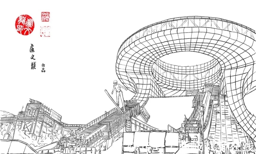 任子威@近400幅冬奥主题手绘插画均出自燕大老师之手