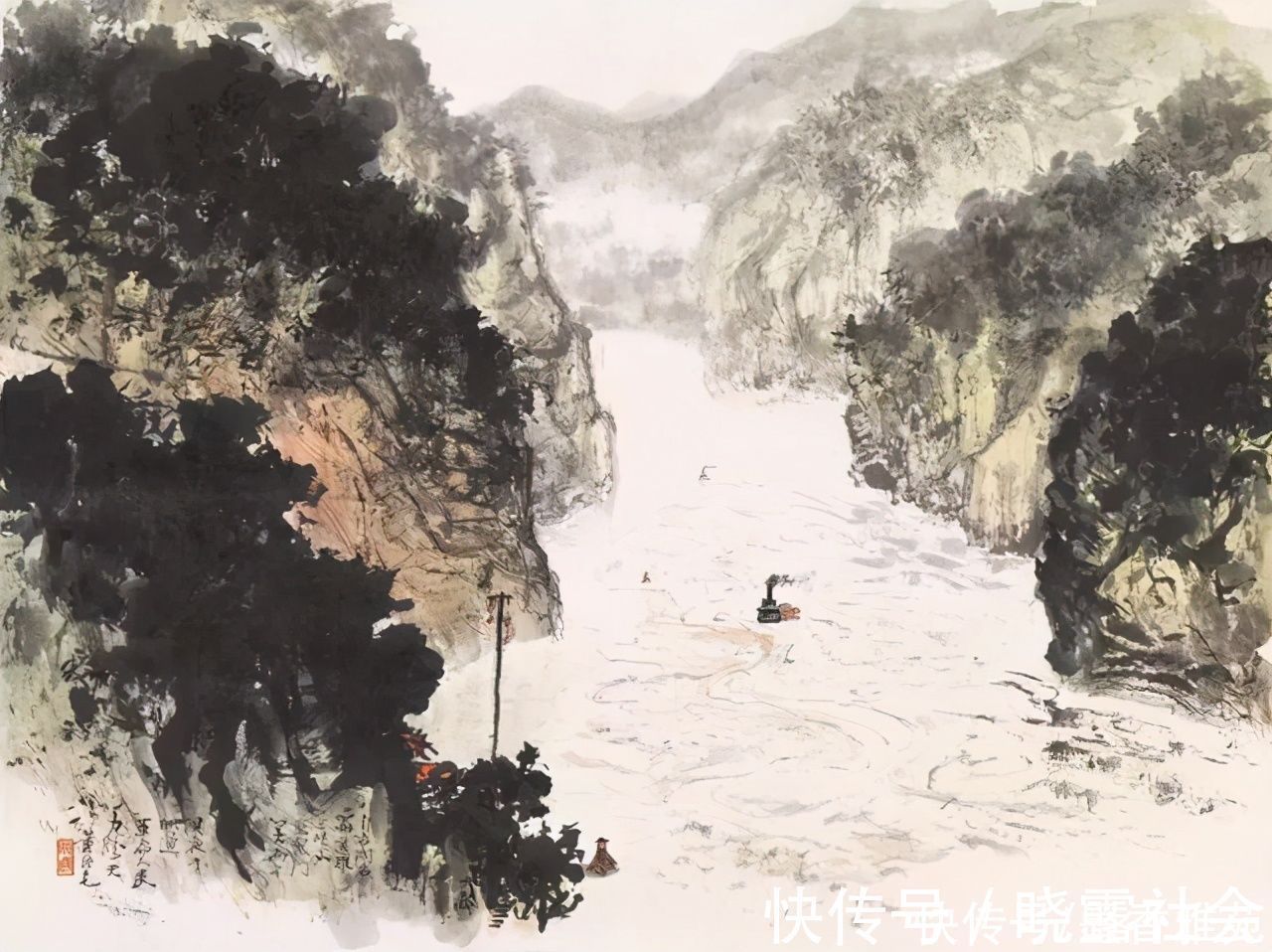 山水画$当代国画大师黄纯尧精品山水画作品欣赏