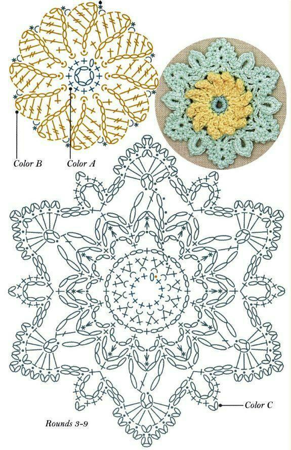55款钩编平面花片图解,各个形状都有,以后钩什么都可以!收藏