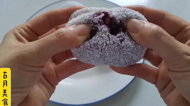 弹性|3个紫薯,4勺糯米粉做甜点,甜糯松软有弹性,好吃