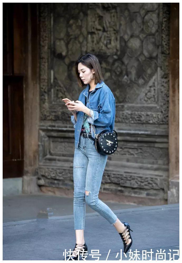 上穿着一|美女一双优雅的拼色尖头高跟鞋让她显高又时尚,带着精致的魅力