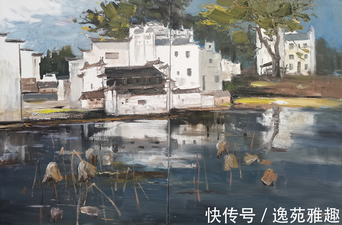 宁夏#「作品欣赏」唯美的婺源,舒适而又惬意!画家邱野写生作品欣赏