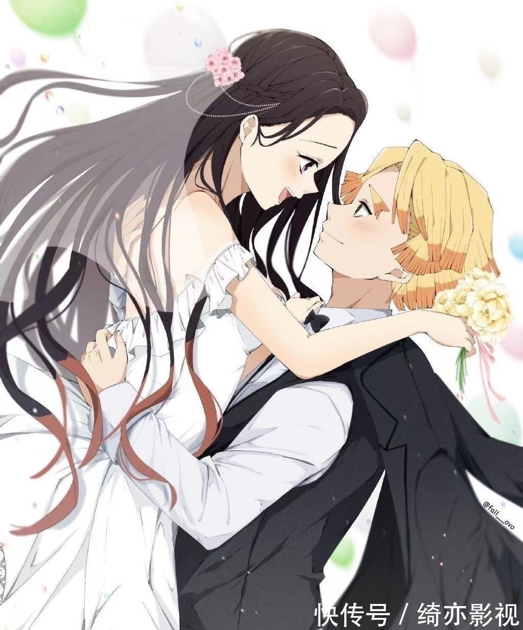 炭治郎|鬼灭之刃善逸表白后怎么样了?网友画师绘制甜蜜恋爱生活