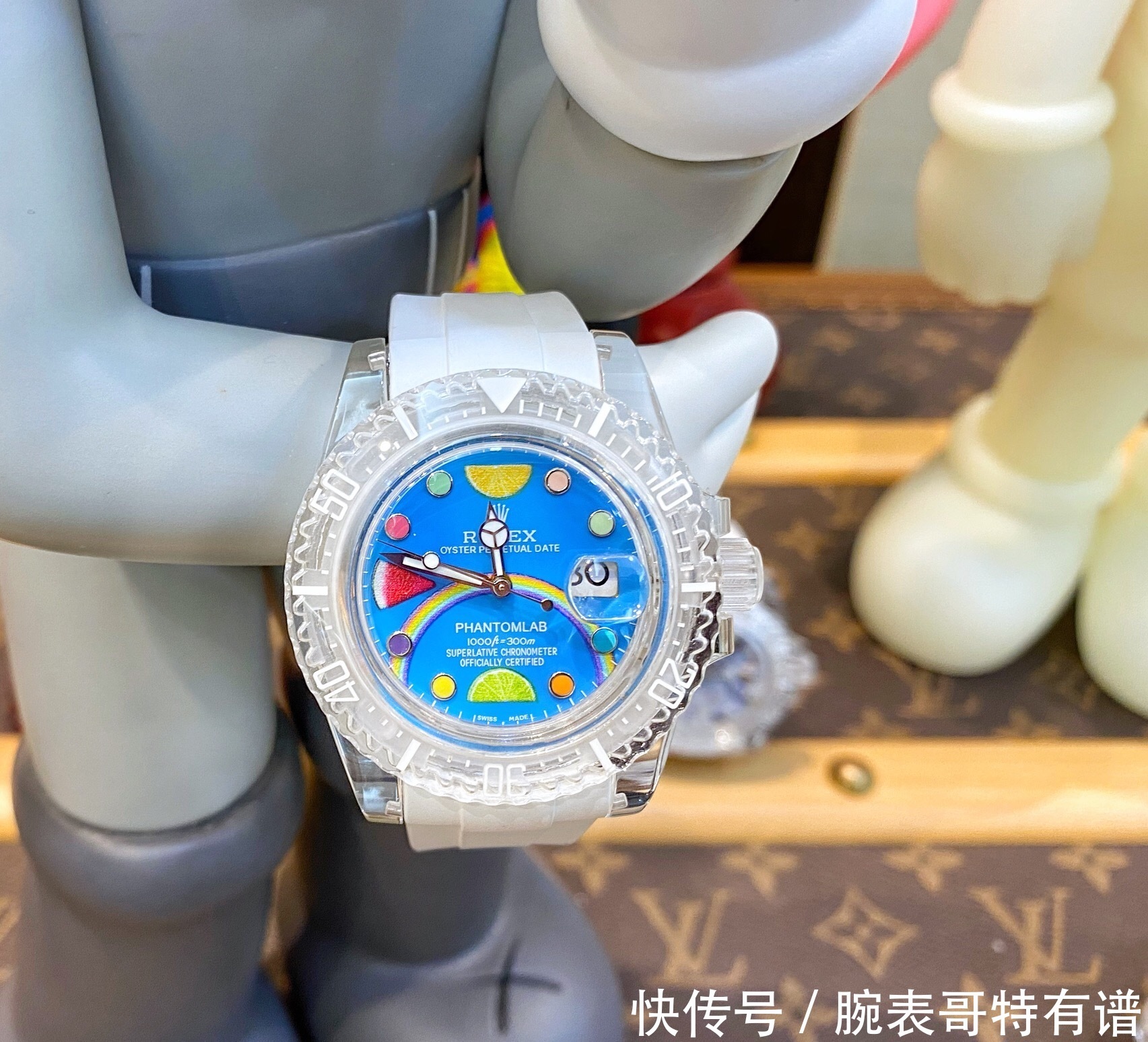 全水晶壳机身,爆改劳力士水鬼!撞表率为零的劳力士透明水鬼!