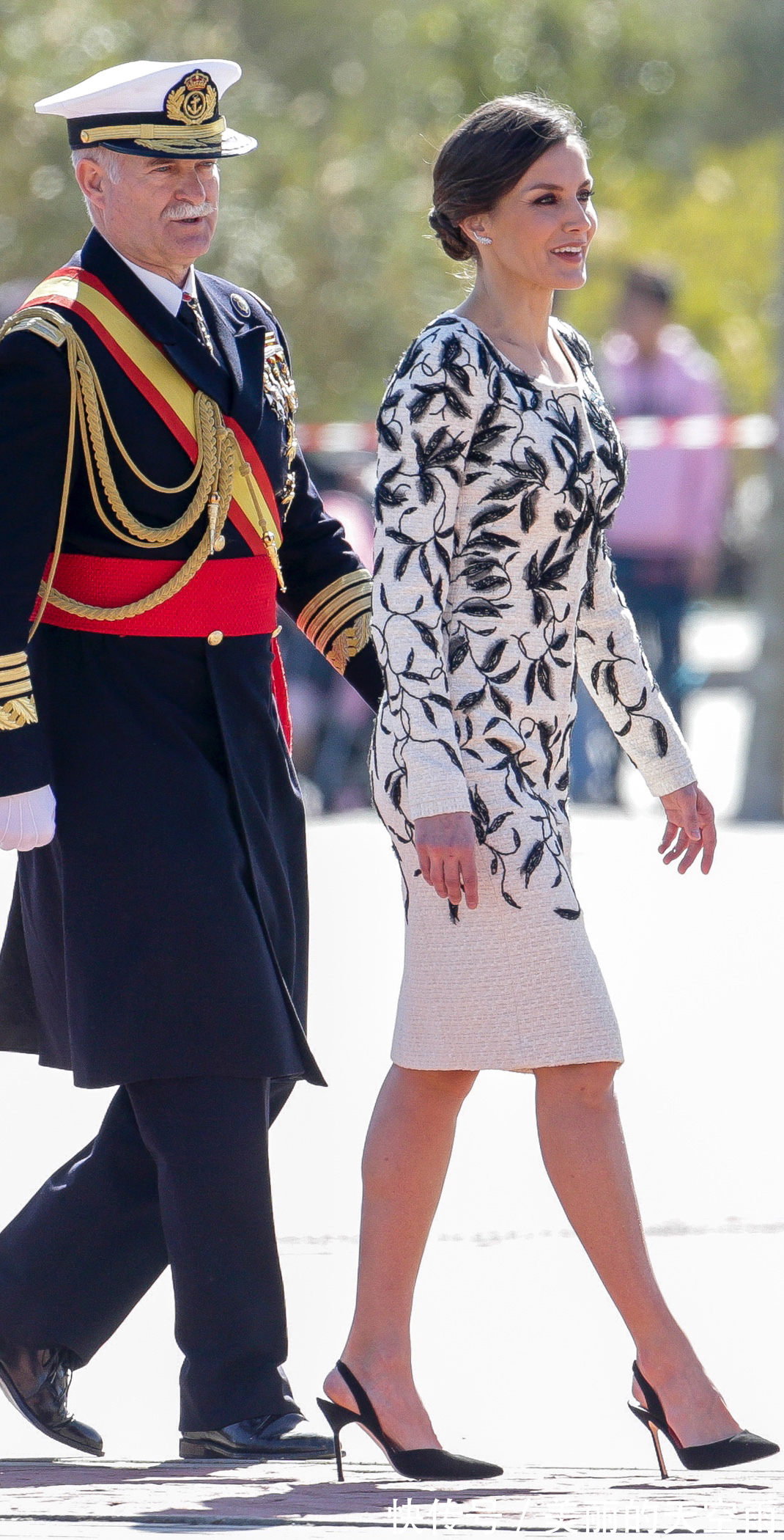 莱蒂齐亚王后 西班牙王后四次穿绣花大衣裙,换个发型搭配更贵气,太有范儿了!