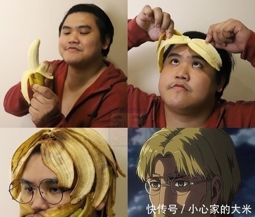 香蕉皮|香蕉皮Cos吉克的头发,篮球成了三笠,泰国小哥不去高仿真可惜了