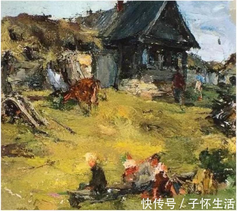 费欣#费欣风景画作品中的简化手法,具有明显的印象主义风格