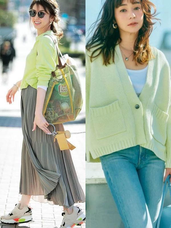 春天就该添一点“绿”，日系风绿色系毛衣搭配来了，太好看了