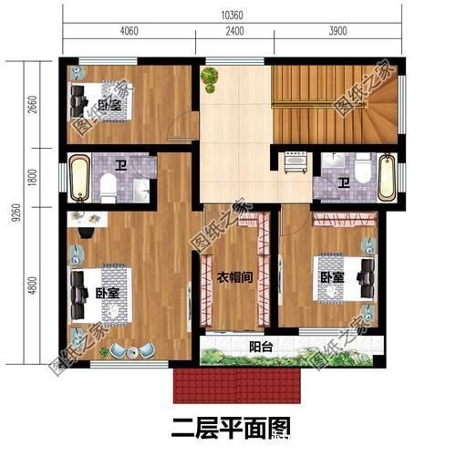 自建|进深九米的农村二层自建房屋图，拿图建房，省心省力还省钱