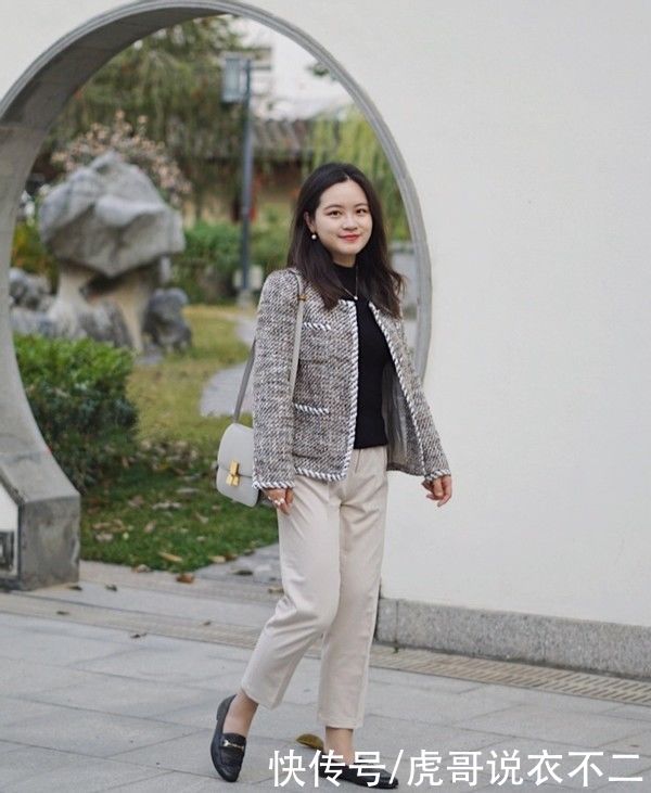 微胖女人早春穿搭范本，拯救“假胯宽”，照着穿显瘦又优雅