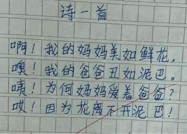 家长$小学生“打油诗”走红,幽默搞笑却有天赋,老师:可塑性很强