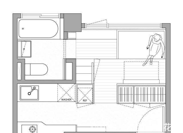 loft|loft小户型公寓只有18平,却划分出了多个功能区,太厉害了