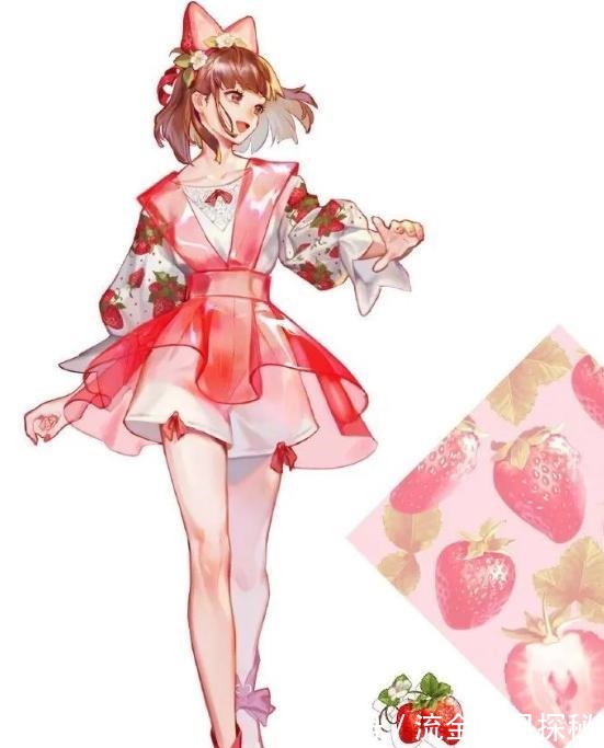 猕猴桃&外国画师绘制水果少女,小番茄变活力女生,草莓是可爱萌妹!