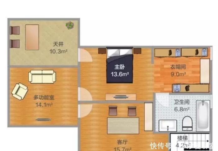 三点一线|卧室弄出9平米衣帽间,再做个榻榻米休闲房,太舒适了!