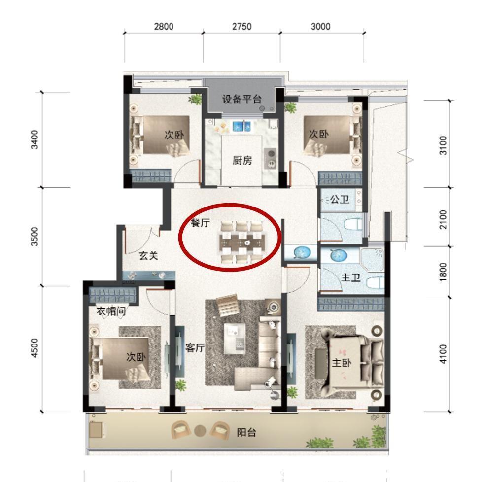房子|这算是满分户型,“四叶草”动线每1㎡都大有可为,房子越住越大