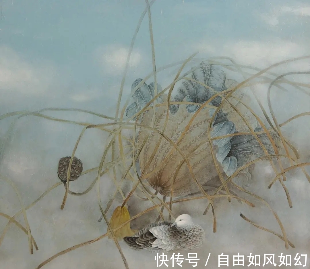 中国画#一种近似于油画的效果,却有着中国画的诗意韵律|王旭花鸟画