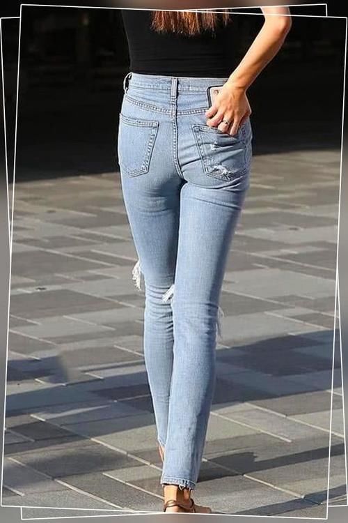 紧身裤 牛仔裤时尚小清新，穿出性感身材，轻松穿出蜜桃臀