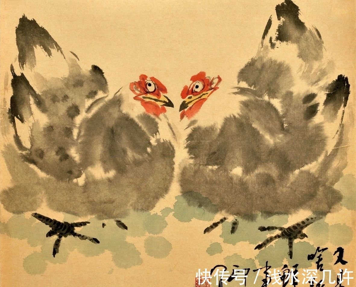 萧朗$「津门网」他笔下的鸡与众不同,以小写意为主更加耐人寻味