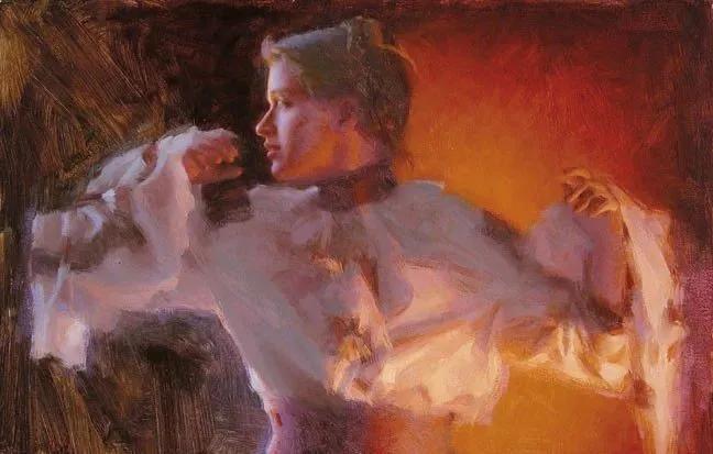 油画作品|好久没见过这么准的造型了,她的用色也超扎实!