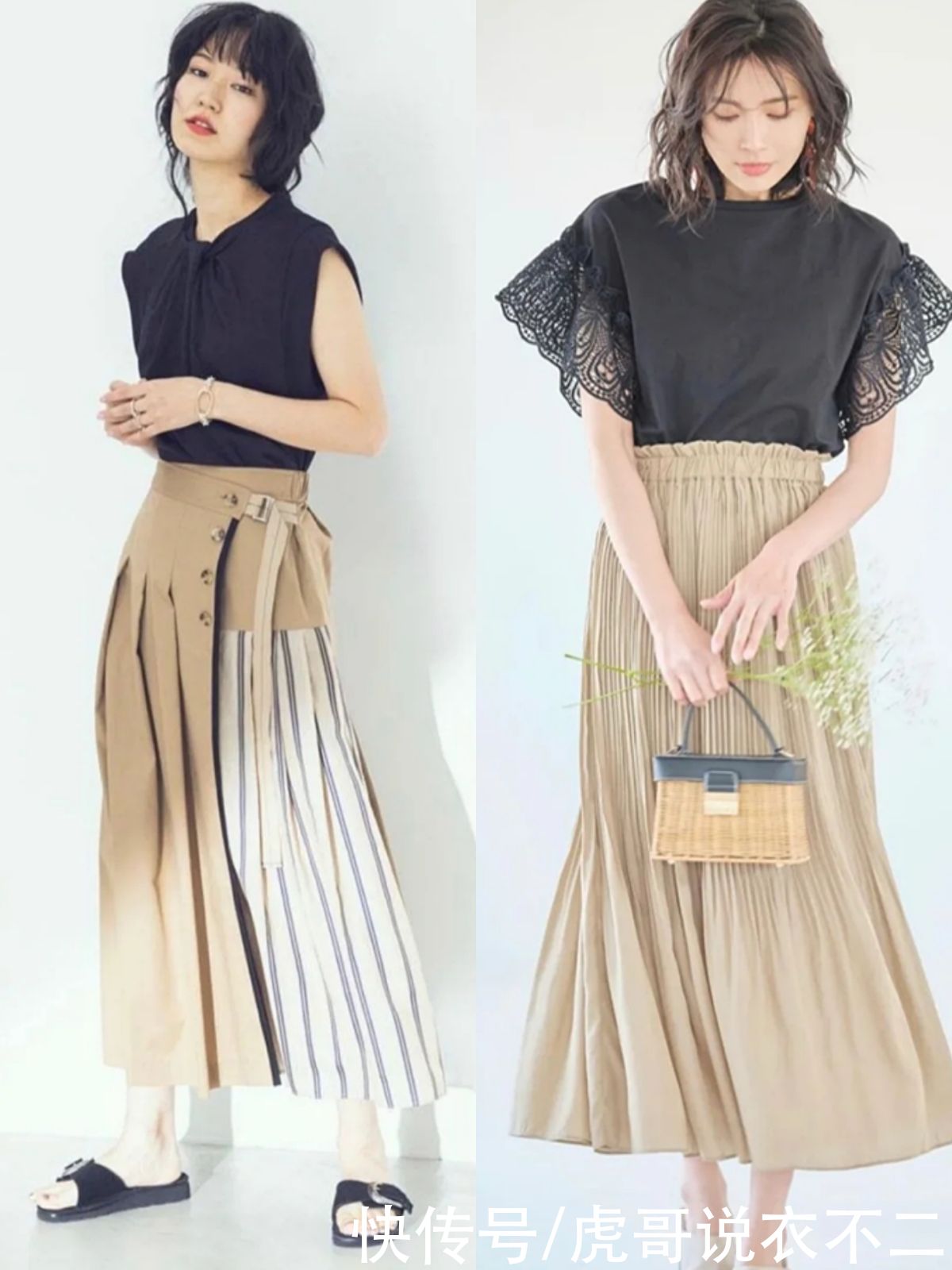 明度|再不会打扮的女人也别一身黑，夏季卡其色这样穿，简约优雅又气质