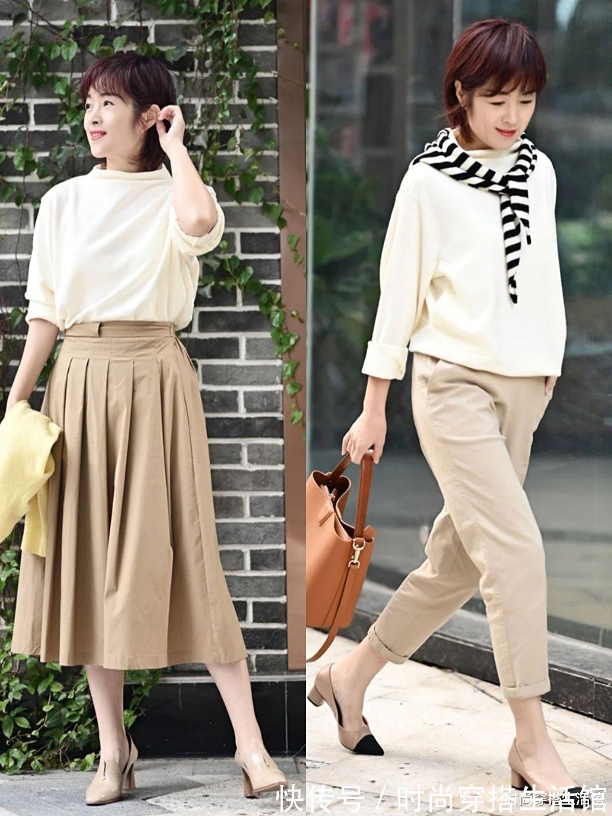 直筒裤|50岁女人只能穿“妈妈装”,看看她们的穿搭,原来也能这么美