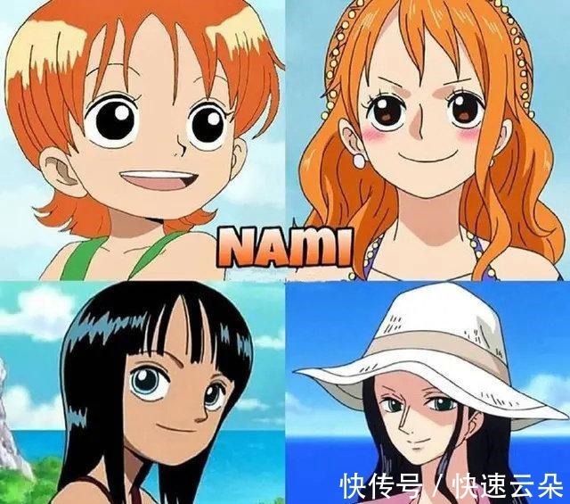 娜美|海贼王不同年龄的对比,娜美身材从小就有潜力,山治隐藏的很好